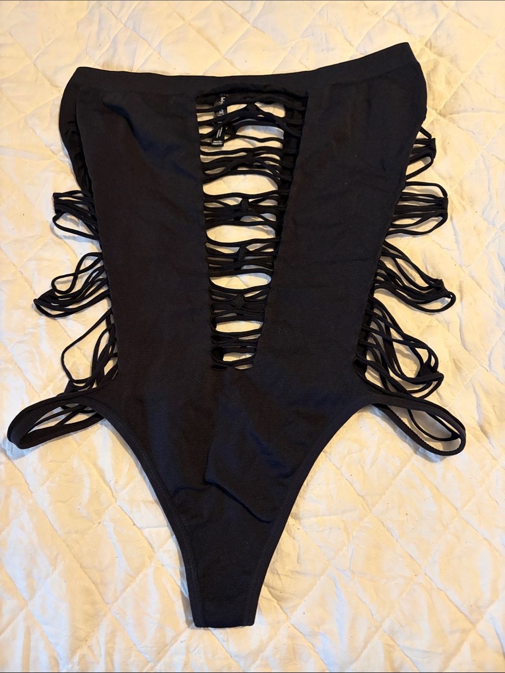 Black Strappy Kids One-Piece Swimsuit